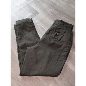 Herve Bernard Womens Wool Pants Size 4P Dark Olive